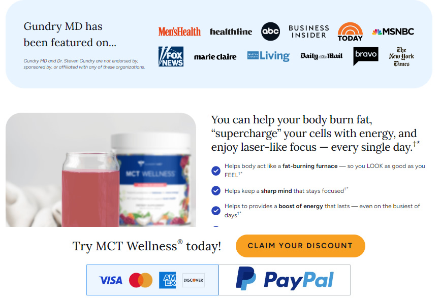 Image showing Gundry MCT Wellness Review, uncovering reviews, addressing hoax and scam concerns