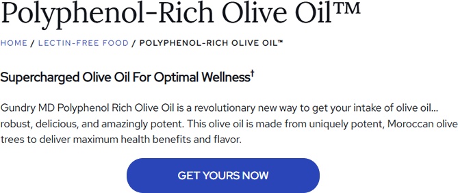 Gundry MD Polyphenol Rich Olive Oil Review | Dr Gundry Olive Oil Benefits Clinical Assessment